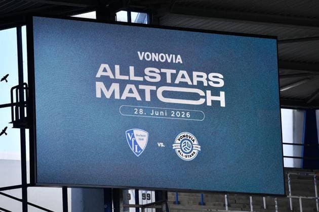 VfL Bochum - Vonovia Allstars ** NUR FÜR REDAKTIONELLE ZWECKE ** EDITORIAL USE ONLY **<p>Fußball Testspiel: VfL Bochum - Vonovia Allstars am 28.06.2026 im Vonovia Ruhrstadion Die Anzeigetafel zeigt das Spiel an Deutschland Nordrhein Westfalen Bochum Copyright: ThorstenxTillmann *** VfL Bochum Vonovia Allstars ** FOR EDITORIAL USE ONLY ** EDITORIAL USE ONLY ** p Soccer friendly match between VfL Bochum and Vonovia Allstars on June 28, 2026, at the Vonovia Ruhrstadion. The scoreboard displays the match: Germany, North Rhine-Westphalia, Bochum. Copyright ThorstenxTillmann Copyright: ThorstenxTillmann doc86hjb15r06gtid8gj57 ,EDITORIAL USE ONLY