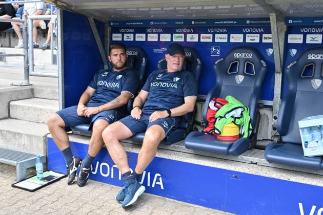 Trainer Uwe Rösler (VfL Bochum), Co Trainer Alessandro Riedle (VfL Bochum), v.re. 28.06.2026, Fussball 2. Bundesliga, Saison 2026 2027, Testspiel, VfL Bochum - Vonovia Allstars Bochum Vonovia Ruhrstadion Nordrhein Westfalen Deutschland *** Head Coach Uwe Rösler, VfL Bochum; Assistant Coach Alessandro Riedle, VfL Bochum; June 28, 2026, Soccer, 2. Bundesliga, 2026–2027 season, friendly match, VfL Bochum vs. Vonovia Allstars, Bochum, Vonovia Ruhrstadion, North Rhine-Westphalia, Germany Team2