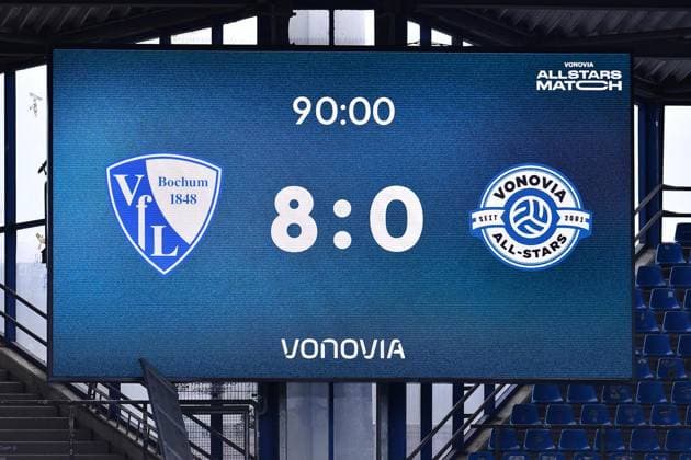 VfL Bochum - Vonovia Allstars ** NUR FÜR REDAKTIONELLE ZWECKE ** EDITORIAL USE ONLY **<p>Fußball Testspiel: VfL Bochum - Vonovia Allstars am 28.06.2026 im Vonovia Ruhrstadion Die Anzeigetafel zeigt den Endstand an Deutschland Nordrhein Westfalen Bochum Copyright: ThorstenxTillmann *** VfL Bochum Vonovia Allstars ** FOR EDITORIAL USE ONLY ** EDITORIAL USE ONLY ** p Soccer friendly match between VfL Bochum and Vonovia Allstars on June 28, 2026, at the Vonovia Ruhrstadion. The scoreboard displays the final score: Germany, North Rhine-Westphalia, Bochum. Copyright ThorstenxTillmann Copyright: ThorstenxTillmann doc86hjhjh76oh36xeaekx ,EDITORIAL USE ONLY