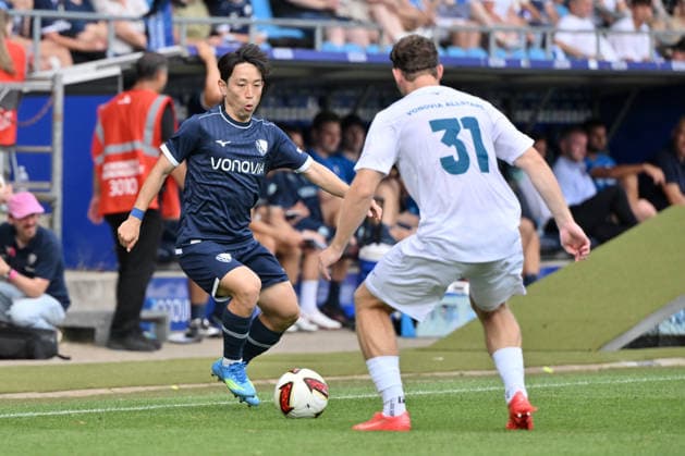 Koji Miyoshi (VfL Bochum), li. 28.06.2026, Fussball 2. Bundesliga, Saison 2026 2027, Testspiel, VfL Bochum - Vonovia Allstars Bochum Vonovia Ruhrstadion Nordrhein Westfalen Deutschland *** Koji Miyoshi, VfL Bochum, June 28, 2026, Soccer, 2. Bundesliga, 2026–2027 season, Friendly Match, VfL Bochum vs. Vonovia Allstars, Bochum, Vonovia Ruhrstadion, North Rhine-Westphalia, Germany Team2