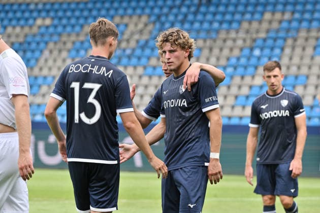 Jubel Oliver Olsen (VfL Bochum), Luis Pick (VfL Bochum), v.li. 28.06.2026, Fussball 2. Bundesliga, Saison 2026 2027, Testspiel, VfL Bochum - Vonovia Allstars Bochum Vonovia Ruhrstadion Nordrhein Westfalen Deutschland *** Celebrating: Oliver Olsen (VfL Bochum), Luis Pick (VfL Bochum), from left, June 28, 2026, Soccer, 2. Bundesliga, 2026–2027 season, friendly match, VfL Bochum vs. Vonovia Allstars, Bochum, Vonovia Ruhrstadion, North Rhine-Westphalia, Germany Team2