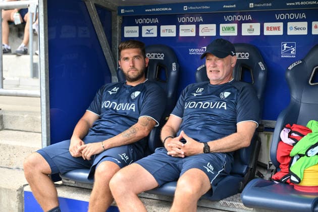 Trainer Uwe Rösler (VfL Bochum), Co Trainer Alessandro Riedle (VfL Bochum), v.re. 28.06.2026, Fussball 2. Bundesliga, Saison 2026 2027, Testspiel, VfL Bochum - Vonovia Allstars Bochum Vonovia Ruhrstadion Nordrhein Westfalen Deutschland *** Head Coach Uwe Rösler, VfL Bochum; Assistant Coach Alessandro Riedle, VfL Bochum; June 28, 2026, Soccer, 2. Bundesliga, 2026–2027 season, friendly match, VfL Bochum vs. Vonovia Allstars, Bochum, Vonovia Ruhrstadion, North Rhine-Westphalia, Germany Team2