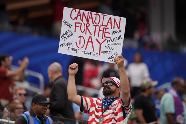 South Africa v Canada - FIFA World Cup, WM, Weltmeisterschaft, Fussball 2026 - Round of 32 INGLEWOOD, CALIFORNIA - JUNE 28: Fans show their support prior the 2026 FIFA World Cup Round of 32 match between South Africa and Canada at Los Angeles Stadium (SoFi Stadium) in Inglewood, California, United States on June 28, 2026. Tayfun Coskun Anadolu California United States. Editorial use only. Please get in touch for any other usage.  Copyright: x2026xAnadoluxTayfunxCoskunx