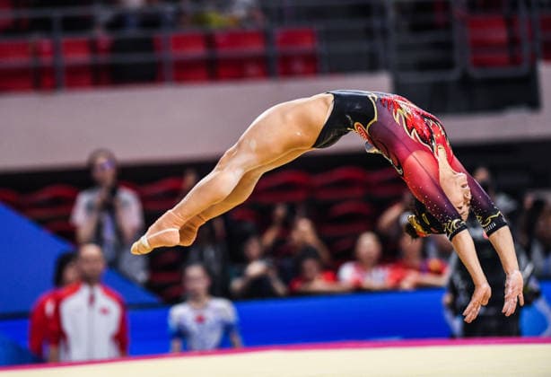 (260628) -- ZUNYI, June 28, 2026 -- Zhang Qingying of China competes during senior women s floor exercise final at the 13th Senior & 19th Junior Women s Artistic Gymnastics Asian Championships in Zunyi, southwest China s Guizhou Province, June 28, 2026. ) (SP)CHINA-ZUNYI-ARTISTIC GYMNASTICS-ASIAN CHAMPIONSHIPS(CN) TaoxLiang 
