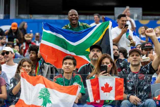 June 28, 2026, Los Angeles, California, USA: Fans are seen before the FIFA World Cup, WM, Weltmeisterschaft, Fussball Round of 32 soccer match between Canada and South Africa in Inglewood, Calif., Sunday, June 28, 2026. Los Angeles USA - ZUMAc68_ 20260628_zaf_c68_012 Copyright: xRingoxChiux