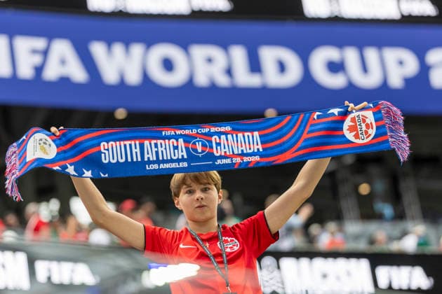 June 28, 2026, Los Angeles, California, USA: Fans are seen before the FIFA World Cup, WM, Weltmeisterschaft, Fussball Round of 32 soccer match between Canada and South Africa in Inglewood, Calif., Sunday, June 28, 2026. World Cup 2026: Canada Vs South Africa  - ZUMAc68_ 20260628_zaf_c68_009 Copyright: xRingoxChiux