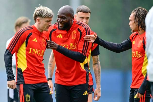 Belgian national football team - FIFA World Cup, WM, Weltmeisterschaft, Fussball 2026 - media activities 28 06 2026 RENTON, UNITED STATES OF AMERICA - JUNE 28 : Lukaku Romelu forward of Belgium and Saelemaekers Alexis midfielder of Belgium pictured during a training session of the Belgian national football team during the FIFA World Cup 2026 on June 28, 2026 in Renton, United States of America, 28 06 2026 Renton United States of America  Copyright: xJanxDexMeuleneirx