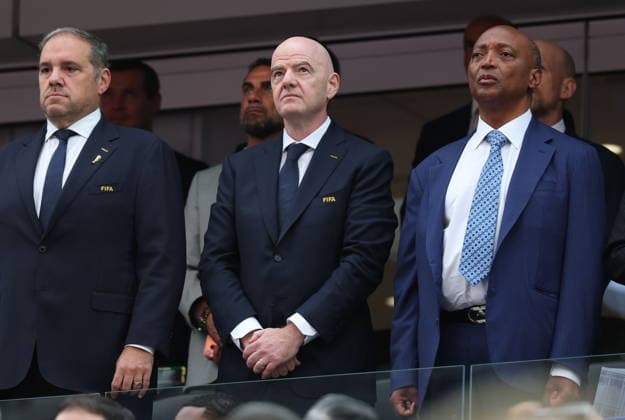 RECORD DATE NOT STATED FIFA World Cup, WM, Weltmeisterschaft, Fussball 2026 - Round of 32 - South Africa vs Canada FIFA President Gianni Infantino (C) pictured prior the FIFA World Cup 2026 Round of 32 match South Africa against Canada, in Los Angeles, USA, 28 June 2026. LOS ANGELES United States  Copyright: xCHRISTOPERxTORRESx
