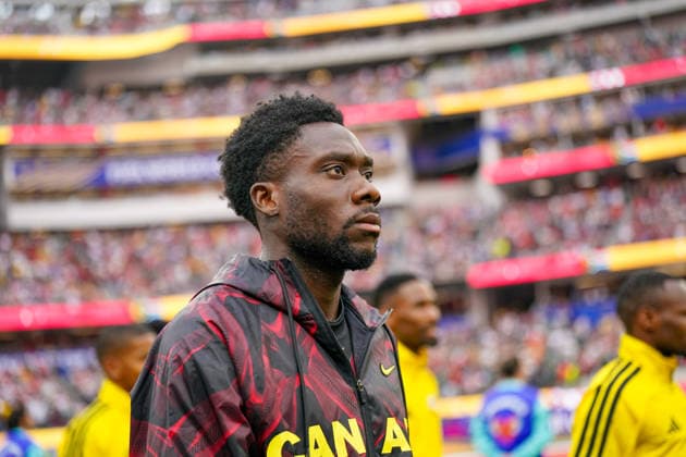 USA: Fußball FIFA World Cup, WM, Weltmeisterschaft, Fussball 2026, Sechzehntelfinale, Round of 32, Südafrika vs Kanada, South Africa vs Canada, SoFi Stadium (Inglewood, Los Angeles County, Kalifornien): Alphonso Davies (Kanada 19) *** USA Soccer 2026 FIFA World Cup, Round of 32, South Africa vs. Canada, SoFi Stadium, Inglewood, Los Angeles County, California; Alphonso Davies, Canada, 19 Copyright: xJOERANxSTEINSIEKx