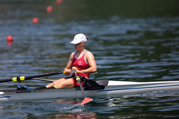 RECORD DATE NOT STATED 28th June 2026; Lucerne, Switzerland; World Rowing Cup Day Three; Womens Single Sculls (W1x) - Final A - Switzerland - Aurelia-Maxima JANZEN, only international rower to race with Macon style blades AnthonyxBenoit