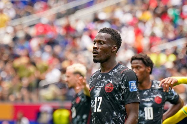 USA: Fußball FIFA World Cup, WM, Weltmeisterschaft, Fussball 2026, Sechzehntelfinale, Round of 32, Südafrika vs Kanada, South Africa vs Canada, SoFi Stadium (Inglewood, Los Angeles County, Kalifornien): Tani Oluwaseyi (Kanada 12) *** USA Soccer 2026 FIFA World Cup, Round of 32, South Africa vs. Canada, SoFi Stadium, Inglewood, Los Angeles County, California; Tani Oluwaseyi, Canada 12 Copyright: xJOERANxSTEINSIEKx