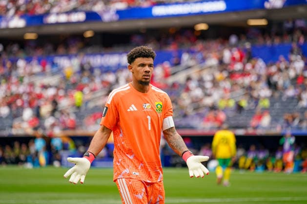 USA: Fußball FIFA World Cup, WM, Weltmeisterschaft, Fussball 2026, Sechzehntelfinale, Round of 32, Südafrika vs Kanada, South Africa vs Canada, SoFi Stadium (Inglewood, Los Angeles County, Kalifornien): Ronwen Williams (Südafrika 1) *** USA Soccer 2026 FIFA World Cup, Round of 32, South Africa vs. Canada, SoFi Stadium, Inglewood, Los Angeles County, California, Ronwen Williams, South Africa 1 Copyright: xJOERANxSTEINSIEKx