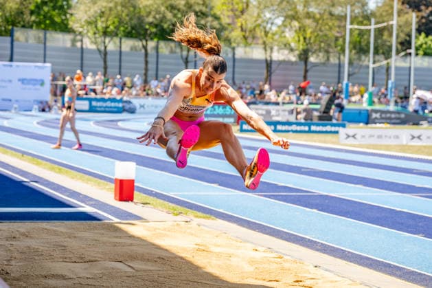 Ratingen, 28.06.2026, Leichathletik, Mehrkampf, Siebenkampf Sandrina Sprengel (GER, VfB Stuttgart 1893) beim Weitsprung *** Ratingen, June 28, 2026, Track and Field, Combined Events, Heptathlon: Sandrina Sprengel (GER), VfB Stuttgart 1893, in the long jump