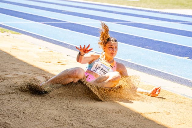 Ratingen, 28.06.2026, Leichathletik, Mehrkampf, Siebenkampf Sandrina Sprengel (GER, VfB Stuttgart 1893) beim Weitsprung *** Ratingen, June 28, 2026, Track and Field, Combined Events, Heptathlon: Sandrina Sprengel (GER), VfB Stuttgart 1893, in the long jump