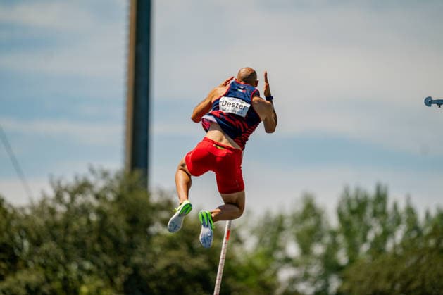 Ratingen, 28.06.2026, Leichathletik, Mehrkampf, Zehnkampf Dario Dester (Italy) beim Stabhochsprung *** Ratingen, June 28, 2026, Track and Field, Combined Events, Decathlon: Dario Dester of Italy in the pole vault