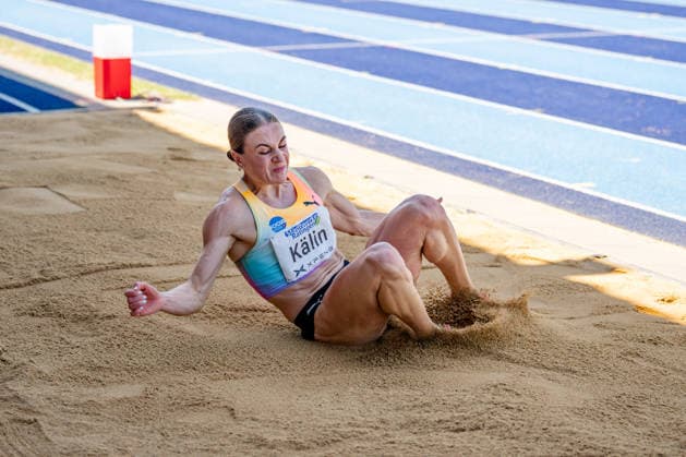 Ratingen, 28.06.2026, Leichathletik, Mehrkampf, Siebenkampf Annik Kälin (Switzerland) beim Weitsprung *** Ratingen, June 28, 2026, Track and Field, Combined Events, Heptathlon: Annik Kälin of Switzerland in the long jump