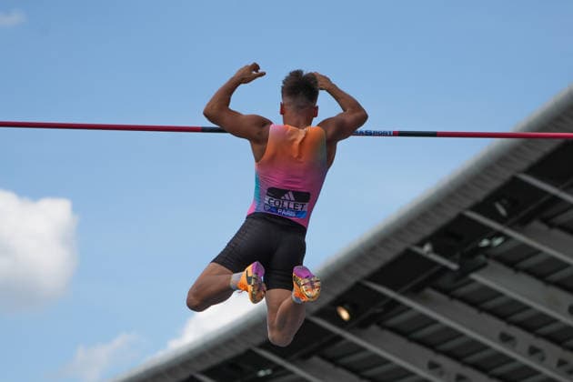 June 28, 2026, Paris, Å½Le-De-France, France: Thibaut Collet of France clears the bar during the men s pole vault final at the Wanda Diamond League Meeting de Paris at Stade Charlo ty. Paris France - ZUMAh209 20260628_zsp_h209_006 Copyright: xAlixHabibx