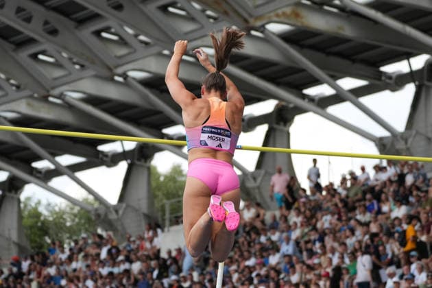 June 28, 2026, Paris, Å½Le-De-France, France: Angelica Moser of Switzerland clears the bar during the women s pole vault competition at the Wanda Diamond League Meeting de Paris at Stade Charlo ty. Paris France - ZUMAh209 20260628_zsp_h209_007 Copyright: xAlixHabibx