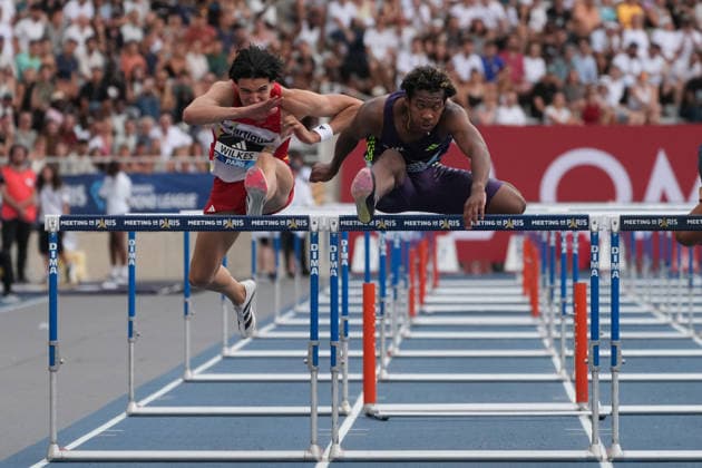 June 28, 2026, Paris, Å½Le-De-France, France: Rachid Muratake of Japan and Thomas Wilkes of Great Britain compete during the men s 110m hurdles at the Wanda Diamond League Meeting de Paris at Stade Charlo ty. Paris France - ZUMAh209 20260628_zsp_h209_021 Copyright: xAlixHabibx