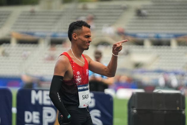 June 28, 2026, Paris, Å½Le-De-France, France: Aouub Sadni of France celebrates after winning the men s 400m Para Athletics event during the Wanda Diamond League Meeting de Paris at Stade Charlo ty. Paris France - ZUMAh209 20260628_zsp_h209_052 Copyright: xAlixHabibx