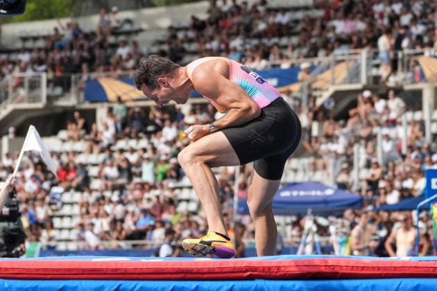 June 28, 2026, Paris, Å½Le-De-France, France: Renaud Lavillenie of France celebrates after clearing the bar during the men s pole vault final at the Wanda Diamond League Meeting de Paris at Stade Charlo ty. Paris France - ZUMAh209 20260628_zsp_h209_056 Copyright: xAlixHabibx