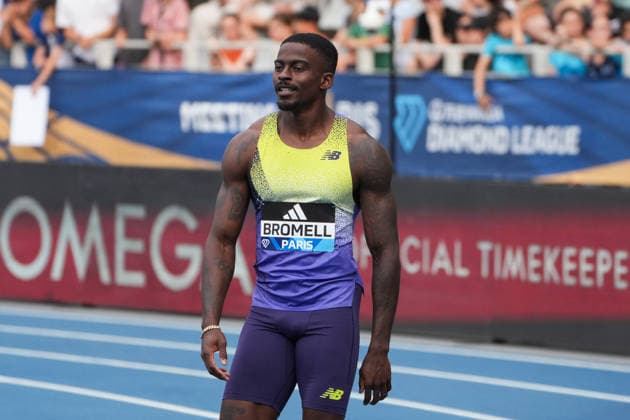 June 28, 2026, Paris, Å½Le-De-France, France: Trayvon Bromell of the United States looks towards the scoreboard after winning the men s 100m final during the Wanda Diamond League Meeting de Paris at Stade Charlo ty. Paris France - ZUMAh209 20260628_zsp_h209_074 Copyright: xAlixHabibx
