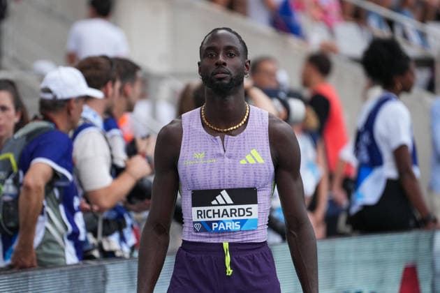 June 28, 2026, Paris, Å½Le-De-France, France: Jereem Richards of Trinidad and Tobago prepares ahead of the men s 400m final during the Wanda Diamond League Meeting de Paris at Stade Charlo ty. Paris France - ZUMAh209 20260628_zsp_h209_083 Copyright: xAlixHabibx