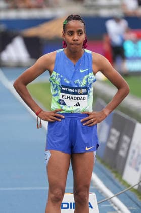 June 28, 2026, Paris, Å½Le-De-France, France: Souad Elhaddad of Morocco awaits the start of the women s 800m final during the Wanda Diamond League Meeting de Paris at Stade Charlo ty. Paris France - ZUMAh209 20260628_zsp_h209_097 Copyright: xAlixHabibx
