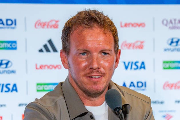 Fußball, FIFA WM 2026, Nationalteam Deutschland, Pressekonferenz FIFA Fussball Weltmeisterschaft 2026, Sechszehntelfinale, Deutschland vs. Paraguay, 28.06.2026, Boston Stadium Pressekonferenz mit Julian Nagelsmann (Deutschland) und Kai Havertz (Deutschland) vor dem Spiel gegen Paraguay *** 2026 FIFA World Cup, Round of 32, Germany vs. Paraguay, June 28, 2026, Boston Stadium: Press conference with Julian Nagelsmann (Germany) and Kai Havertz (Germany) ahead of the match against Paraguay Copyright: xBahhoxKarax