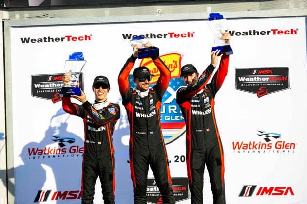 AUTO - 6 HOURS OF THE GLEN 2026 31 AITKEN Jack (gbr), BAMBER Earl (nzl), VESTI Frederik (dnk), Cadillac Whelen, Cadillac V-Series.R, podium during the Six Hours of the Glen 2026, 6th round of the 2026 IMSA WeatherTech SportsCar Championship, from June 26 to 28 on the Watkins Glen International in Watkins Glen, New York, United States of America - Watkins GlenUnited States  Copyright: xFabrizioxBoldonix