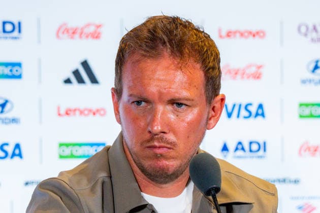 Fußball, FIFA WM 2026, Nationalteam Deutschland, Pressekonferenz FIFA Fussball Weltmeisterschaft 2026, Sechszehntelfinale, Deutschland vs. Paraguay, 28.06.2026, Boston Stadium Pressekonferenz mit Julian Nagelsmann (Deutschland) und Kai Havertz (Deutschland) vor dem Spiel gegen Paraguay *** 2026 FIFA World Cup, Round of 32, Germany vs. Paraguay, June 28, 2026, Boston Stadium Press conference with Julian Nagelsmann (Germany) and Kai Havertz (Germany) ahead of the match against Paraguay Copyright: xBahhoxKarax