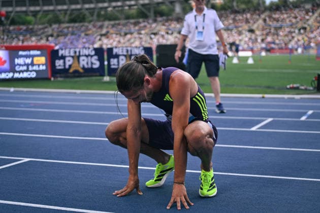 Wanda Diamond League in Paris FA Gabriel Tual reposes after competing during the Wanda Diamond League tournament at the Charlety Stadium in Paris on June 28, 2026. Photo by Firas Abdullah ABACAPRESS.COM Paris Ile-de-France France  Copyright: xAbdullahxFiras ABACAx