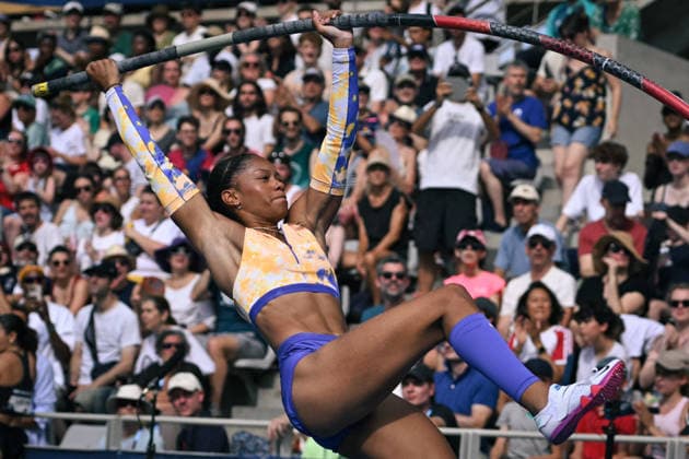 Wanda Diamond League in Paris FA Marie-Julie Bonnin competes during the Wanda Diamond League tournament at the Charlety Stadium in Paris on June 28, 2026. Photo by Firas Abdullah ABACAPRESS.COM Paris Ile-de-France France  Copyright: xAbdullahxFiras ABACAx