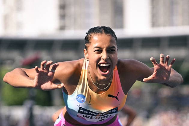 Wanda Diamond League in Paris FA Audrey Werro reacts after competing during the Wanda Diamond League tournament at the Charlety Stadium in Paris on June 28, 2026. Photo by Firas Abdullah ABACAPRESS.COM Paris Ile-de-France France  Copyright: xAbdullahxFiras ABACAx