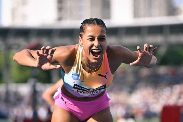 Wanda Diamond League in Paris FA Audrey Werro reacts after competing during the Wanda Diamond League tournament at the Charlety Stadium in Paris on June 28, 2026. Photo by Firas Abdullah ABACAPRESS.COM Paris Ile-de-France France  Copyright: xAbdullahxFiras ABACAx