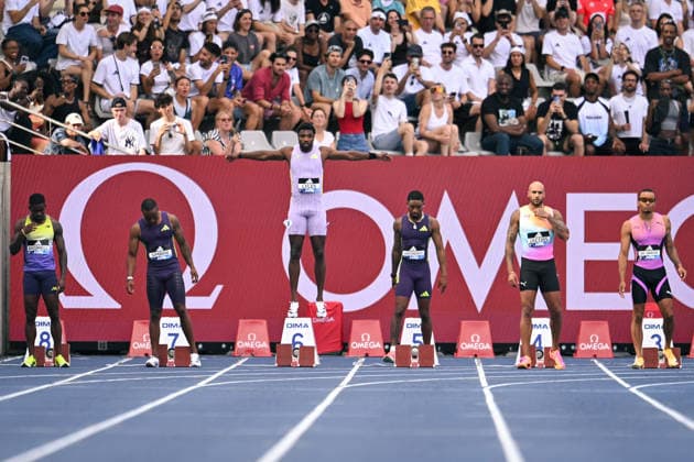 Wanda Diamond League in Paris FA Noah Lyles competes with athletes during the Wanda Diamond League tournament at the Charlety Stadium in Paris on June 28, 2026. Photo by Firas Abdullah ABACAPRESS.COM Paris Ile-de-France France  Copyright: xAbdullahxFiras ABACAx