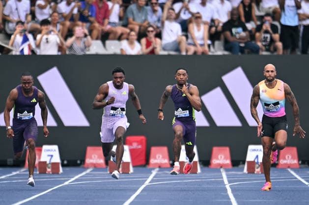 Wanda Diamond League in Paris FA Noah Lyles competes with athletes during the Wanda Diamond League tournament at the Charlety Stadium in Paris on June 28, 2026. Photo by Firas Abdullah ABACAPRESS.COM Paris Ile-de-France France  Copyright: xAbdullahxFiras ABACAx
