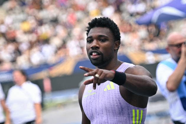 Wanda Diamond League in Paris FA Noah Lyles reacts after competing during the Wanda Diamond League tournament at the Charlety Stadium in Paris on June 28, 2026. Photo by Firas Abdullah ABACAPRESS.COM Paris Ile-de-France France  Copyright: xAbdullahxFiras ABACAx