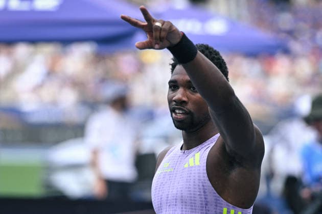Wanda Diamond League in Paris FA Noah Lyles reacts after competing during the Wanda Diamond League tournament at the Charlety Stadium in Paris on June 28, 2026. Photo by Firas Abdullah ABACAPRESS.COM Paris Ile-de-France France  Copyright: xAbdullahxFiras ABACAx