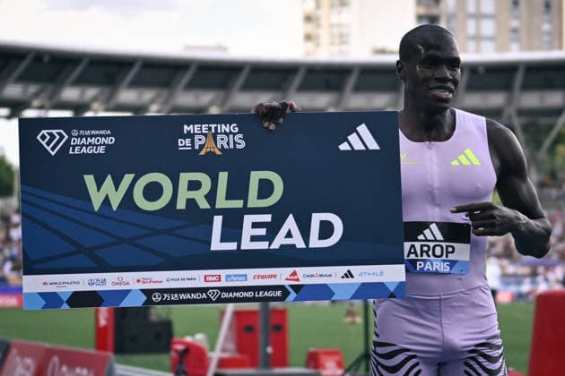 Wanda Diamond League in Paris FA Marco Arop poses after competing during the Wanda Diamond League tournament at the Charlety Stadium in Paris on June 28, 2026. Photo by Firas Abdullah ABACAPRESS.COM Paris Ile-de-France France  Copyright: xAbdullahxFiras ABACAx