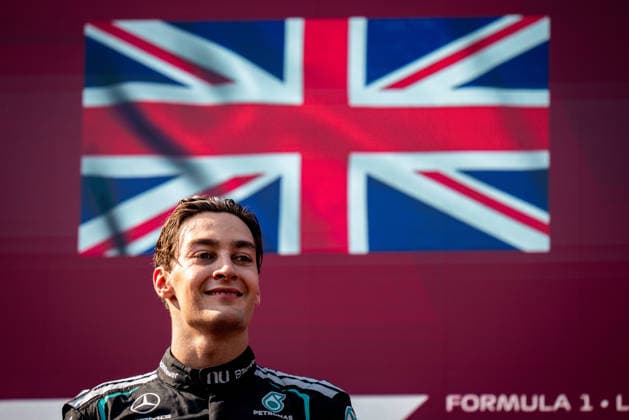 June 28, 2026, Spielberg, Austria: George Russell (GBR) (Mercedes-AMG Petronas F1 Team) on the podium of the Formula 1 Lenovo Austrian Grand Prix 2026 at the Red Bull Ring. Spielberg Austria - ZUMAs197 20260628_aaa_s197_165 Copyright: xLucaxMartinix
