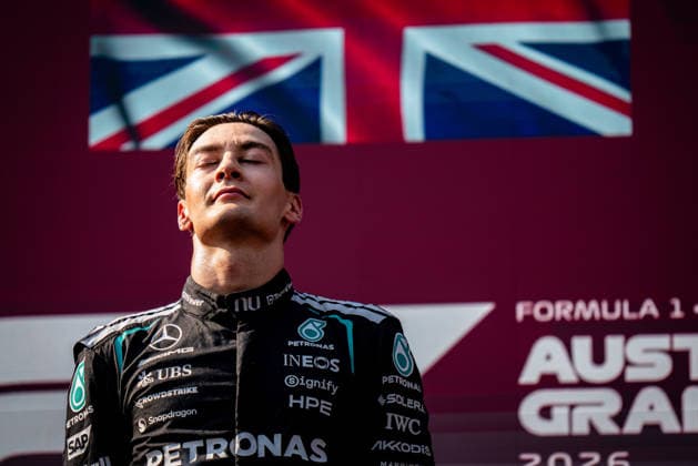 June 28, 2026, Spielberg, Austria: George Russell (GBR) (Mercedes-AMG Petronas F1 Team) on the podium of the Formula 1 Lenovo Austrian Grand Prix 2026 at the Red Bull Ring. Spielberg Austria - ZUMAs197 20260628_aaa_s197_205 Copyright: xLucaxMartinix
