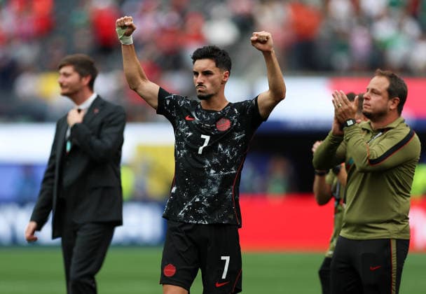 260629 -- LOS ANGELES, June 29, 2026 -- Stephen Eustaquio C of Canada celebrate after winning the round of 32 match between Canada and South Africa at the 2026 FIFA World Cup, WM, Weltmeisterschaft, Fussball at Los Angeles Stadium in Los Angeles, the United States, June 28, 2026. SPU.S.-LOS ANGELES-FOOTBALL-FIFA WORLD CUP-ROUND OF 32-CAN VS RSA MaoxSiqian  (SP)U.S.-LOS ANGELES-FOOTBALL-FIFA WORLD CUP-ROUND OF 32-CAN VS RSA IMAGO MaoxSiqian  imago images 0860243160