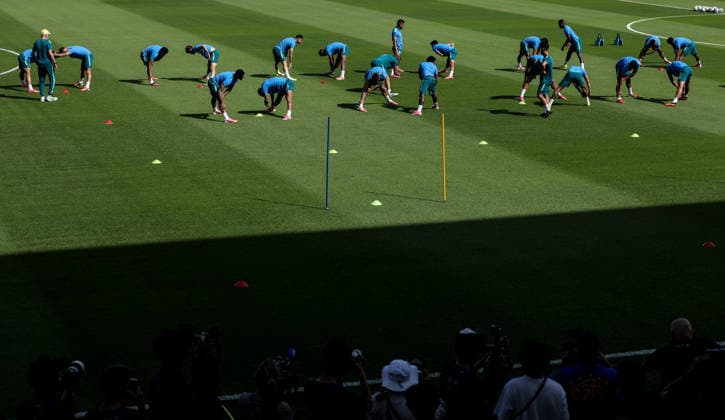 Fußball, FIFA WM 2026, Nationalteam Brasilien, Training #2 (260629) -- HOUSTON, June 29, 2026 -- Players of Brazil attend a training session at the FIFA World Cup, WM, Weltmeisterschaft, Fussball 2026 in Houston, the United States, June 28, 2026. ) (SP)U.S.-HOUSTON-FOOTBALL-FIFA WORLD CUP-TRAINING-BRAZIL LixMing 