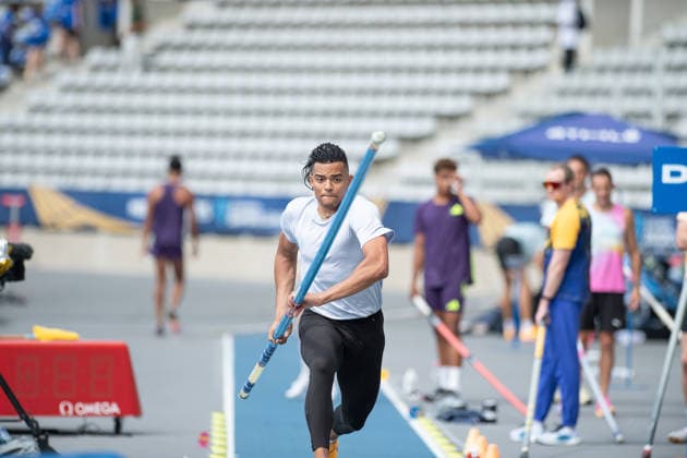 Wanda Diamond League - Meeting Of Paris Emmanouil Karalis of Greece warms up in the men s pole vault during the Meeting of Paris, part of the Wanda Diamond League, at Stade Charlety in Paris, France, on June 28, 2026. Paris Paris France  Copyright: xWalterxCunhax originalFilename:cunhacarvalho-notitle260628_np4Fz.jpg