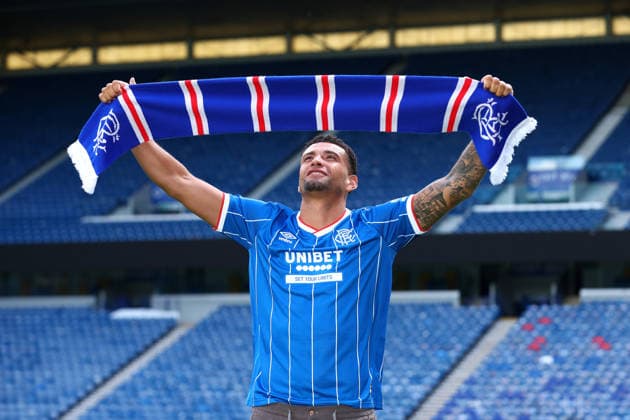 Football, Scotland, Glasgow Rangers present new signing Ben Godfrey