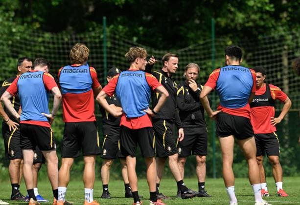 Standard s head coach Vincent Euvrard and Standard s assistant coach Jonathan Legear pictured during a training session of Belgian first division soccer team Standard de Liege, on Monday 29 June 2026 in Liege, in preparation of the upcoming 2026-2027 Belgian first division soccer season. JOHNxTHYS  x179847384x