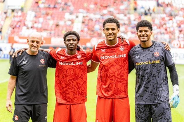 29.06.2026, xdaymx, Fussball 2.Bundesliga, 1.FC Kaiserslautern - Trainingsauftakt Saison 2026 27 vl. Cheftrainer Torsten Lieberknecht, Ibrahim KanatÃ , Thierry Tazemeta und Yannick Onohiol. (DFL DFB REGULATIONS PROHIBIT ANY USE OF PHOTOGRAPHS as IMAGE SEQUENCES and or QUASI-VIDEO) Kaiserslautern *** June 29, 2026, xdaymx, Soccer 2. Bundesliga, 1. FC Kaiserslautern Starts Training for the 2026-27 Season under Head Coach Torsten Lieberknecht, Ibrahim Kanato Thierry Tazemeta, and Yannick Onohiol. DFL and DFB regulations prohibit any use of photographs as image sequences and or quasi-video. Kaiserslautern