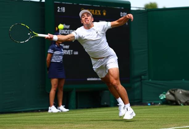 Oliver Tarvet during his first round match Wimbledon Tennis Championships, Day 1, The All England Lawn Tennis and Croquet Club, London, UK - 29 Jun 2026London The All England Lawn Tennis and United Kingdom  Copyright: xJamesxMarsh Shutterstockx 16964101ay