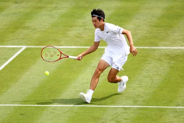 Michael Zheng during his first round match Wimbledon Tennis Championships, Day 1, The All England Lawn Tennis and Croquet Club, London, UK - 29 Jun 2026London The All England Lawn Tennis and United Kingdom  Copyright: xJamesxMarsh Shutterstockx 16964101bo